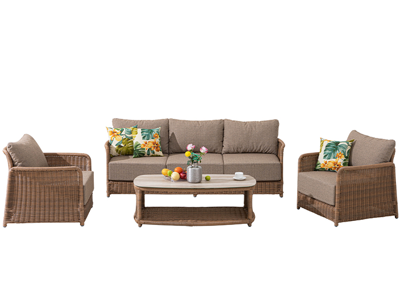 Комплект мебели из ротанга OUTDOOR Ницца (3-местный диван, 2 кресла, стол)