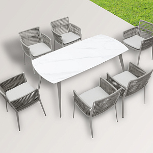 Комплект мебели OUTDOOR Неаполь (стол, 6 стульев). Латте